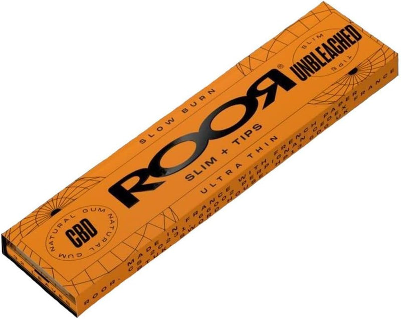 Roor - Ultra Thin King Size plus Tips - Unbleached Paper - Slow Burning - 32 x 32