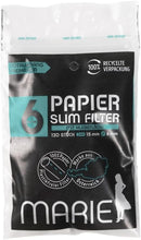 MARIE Papier Slim Filter -  6mm - mit Klebefläche - 20 Beutel a 120 Filter
