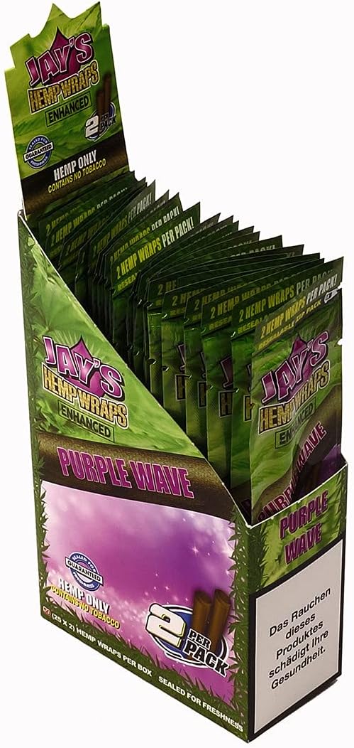 Juicy Hemp Wraps DE - PURPLE WAVE - Blunt Rolls - 25 Päckchen a 2 Paper im Display