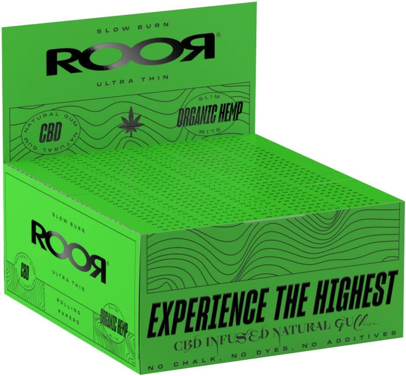 Roor Ultra Thin - King Size Slim Organic Paper - Slow Burning - 50 x 32