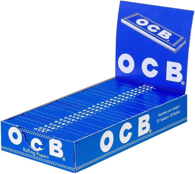 OCB Blau Kurz - Rolling Papers - Drehpapier - Blättchen - 2 Packungen 25 Heftchen a 50 Blatt