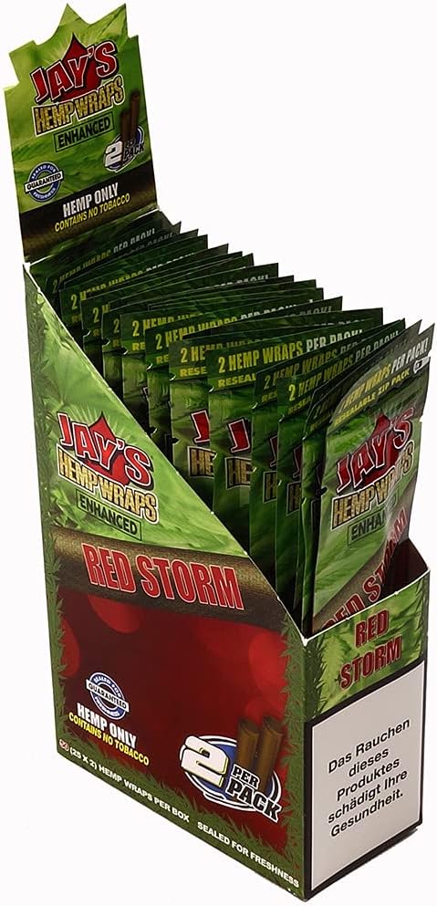 Juicy Hemp Wraps DE - RED STORM - Blunt Rolls - 25 Päckchen a 2 Paper im Display