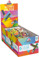 Gizeh Aktivkohlefilter -  Slim Size 6mm Rainbow  - 10 Beutel a 50 Filter