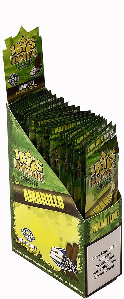 Juicy Hemp Wraps DE - AMARILLO - Blunt Rolls - 25 Päckchen a 2 Paper im Display