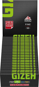 GIZEH Black Fine - Kurzes Papier - 25 Heftchen a 50 Blättchen - Flachshanf