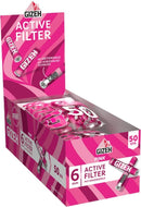 Gizeh Aktivkohlefilter -  Slim Size 6mm Pink  - 10 Beutel a 50 Filter