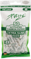 PURIZE Aktivkohlefilter Xtra Slim Size 2x 50 Filter = 100 Filter Ø 5,9mm premium Filter Aktivkohle auf Kokosnuss-Basis