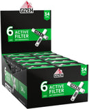 GIZEH Black Active Tips - 6 mm Aktivkohlefilter mit Keramikkappen - 10 x 34 Filter