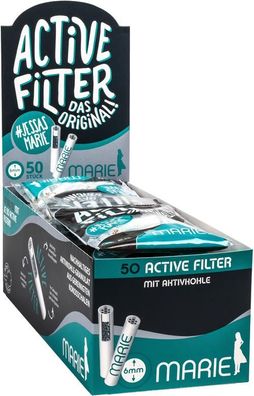 Marie Activ Filter Aktivkohle "Das Original" 6mm - 10 Beutel a 50 Filter
