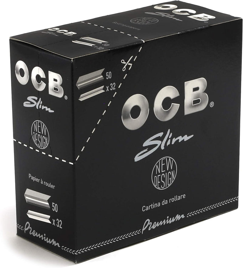 OCB Premium Slim - 50 Heftchen a 32 Blatt - Langes schwarzes Papier