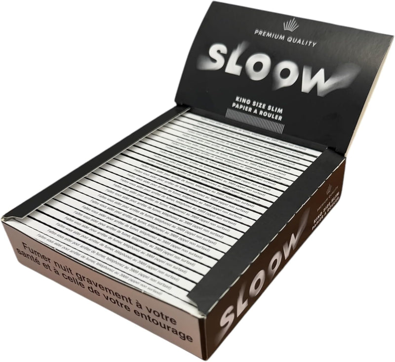 SLOOW Black King Size Slim 25 x 32 - 44 x 108 mm - 14g/m2