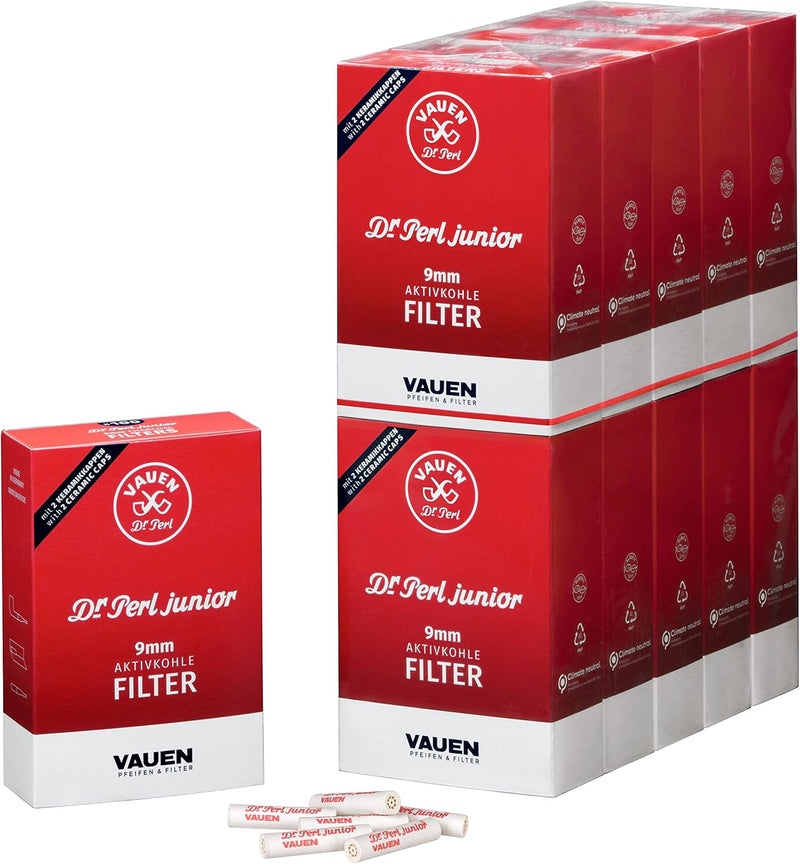 Dr. Perl Junior Aktivkohlefilter groß - 9 mm - Jubox 100er - VAUEN