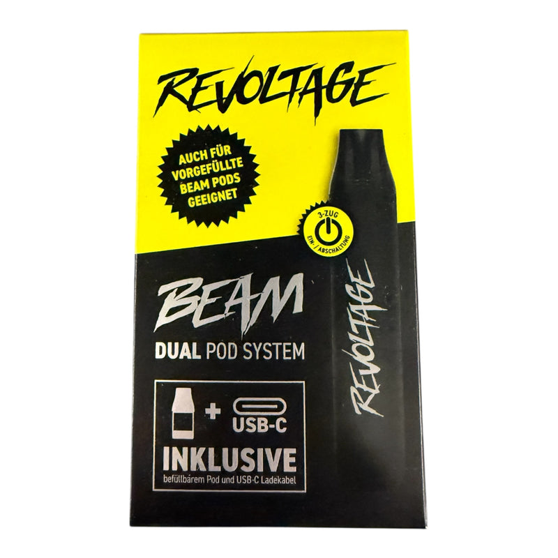 Revoltage Beam Basisgerät (Akkuträger) Dual Pod System + 1 x Beam RE FILLS Pod (inklusive USB-C Ladekabel)