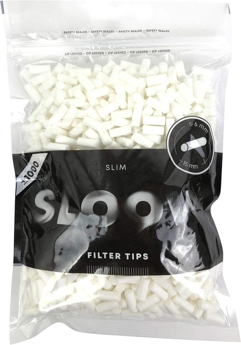 SLOOW Black Slim Filter 6mm 6 x 1000er Tüten - Acetat Filter