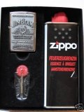 Zippo Feuerzeug Jim Beam Label Chrome Geschenk-Set