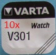 10 x VARTA V01 Knopfzelle 1,5 Volt V 386 / 301 Batterie SR43 Uhrenbatterie AG 12