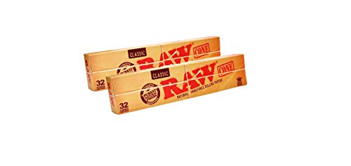 RAW 18616 Classic Pre-Rolled Cones King Size-2 x 32 Stück-109 mm-Basic64, Papier