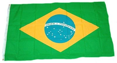 Flaggenking Brasilien Flagge/Fahne - wetterfest, mehrfarbig, 150 x 90 x 1 cm