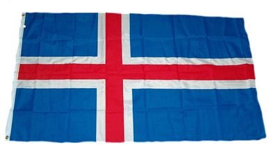 Flaggenking Flagge Island Fahne, Weiß, 90 x 150 cm