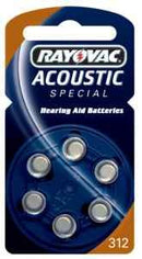 Hörgerätebatterie Rayovac Knopf Acoustic S. 312 (PR41) 6er-Pac Batterien