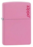 Zippo 60001206 Feuerzeug Logo Benzinfeuerzeug, Messing, pink matte