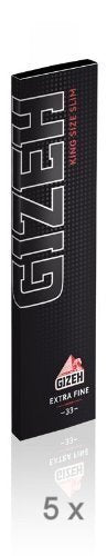 5 Heftchen je 33 Blatt GIZEH BLACK King Size Slim