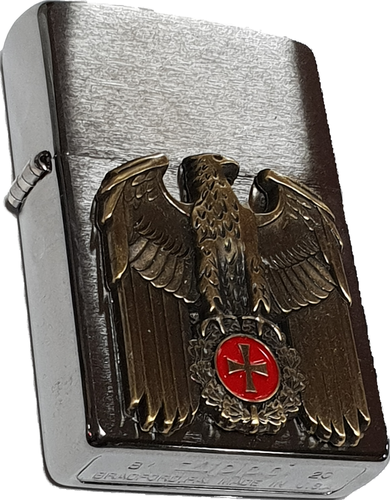 ZIPPO Feuerzeug Reichsadler Emblem Eisernes Kreuz + Zigarettenetui + Geschenkset