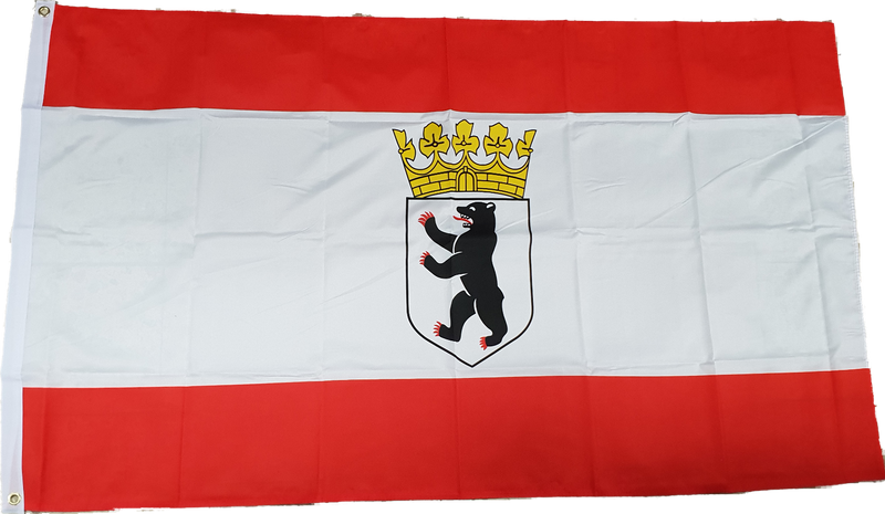 Fahne Flagge Bundesland Berlin Bär Krone 90 x 150 cm mit 2 Ösen für Fahnenmast