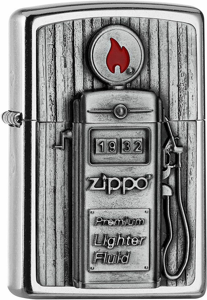 ZIPPO Feuerzeug 2006474 Gas Pump Emblem Tankstelle Benzin Zapfsäule