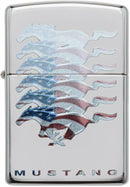 ZIPPO Feuerzeug 60004842 Ford Mustang Horses Chrome High polished