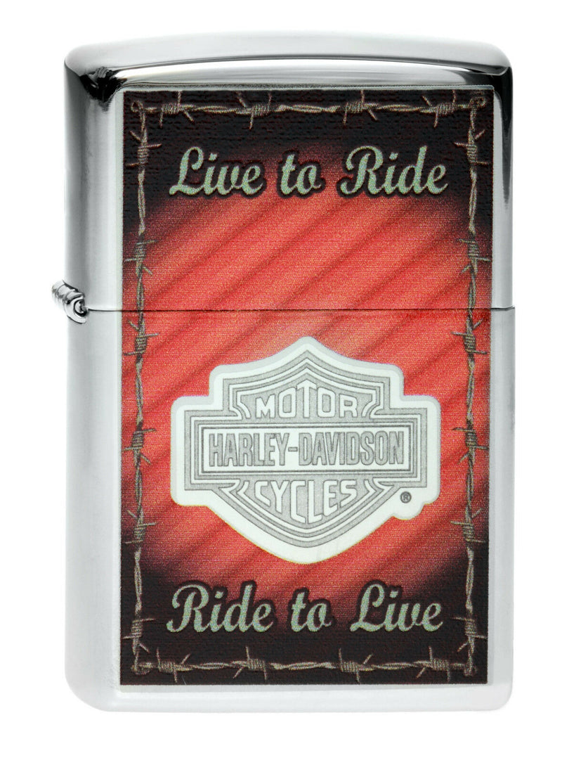 ZIPPO Feuerzeug 2003922 Harley Davidson Live to ride bar & Shield Chrome