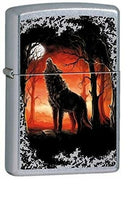 ZIPPO Feuerzeug 207 Wolf Moon Trees Street Chrome