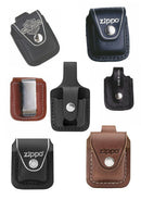ZIPPO Original Zubehör : Ledertasche Pouch braun schwarz Clip Schlaufe Harley