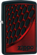 ZIPPO Feuerzeug 60003392 Red & Chrome Design black matte