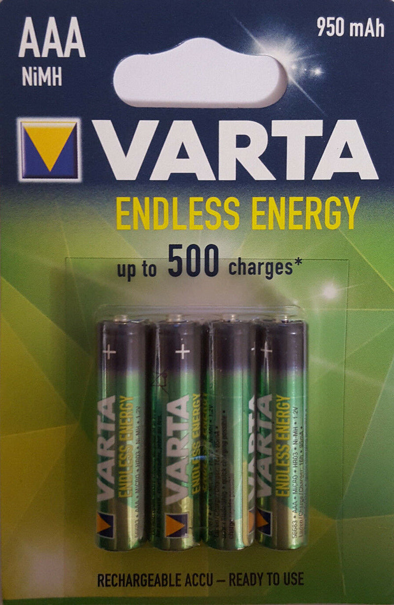 4er Accu Batterie Varta Endless Energy AAA 950 mAh wiederaufladbar rechargeable