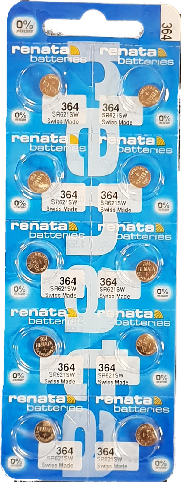 10x RENATA AG 1 Uhrenbatterie 364 für Armbanduhr Knopfzelle LR 621 V364 SR621SW