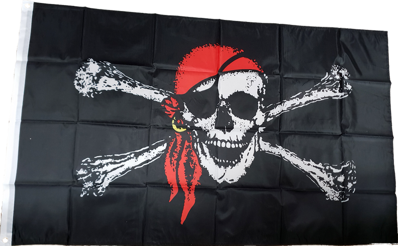 Fahne Flagge Pirat mit Bandana 90 x 150 cm mit 2 Ösen
