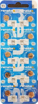 10 x RENATA Uhrenbatterie 392 für Armbanduhr Knopfzelle LR 736 V392 SR 41 AG 3