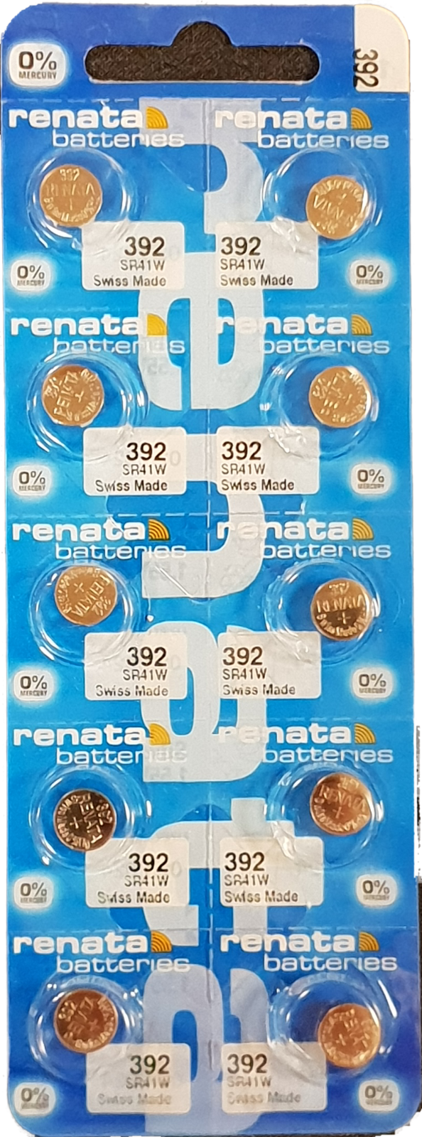 10 x RENATA Uhrenbatterie 392 für Armbanduhr Knopfzelle LR 736 V392 SR 41 AG 3
