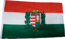 Fahne Flagge Ungarn mit Wappen 90 x 150 cm mit 2 Ösen