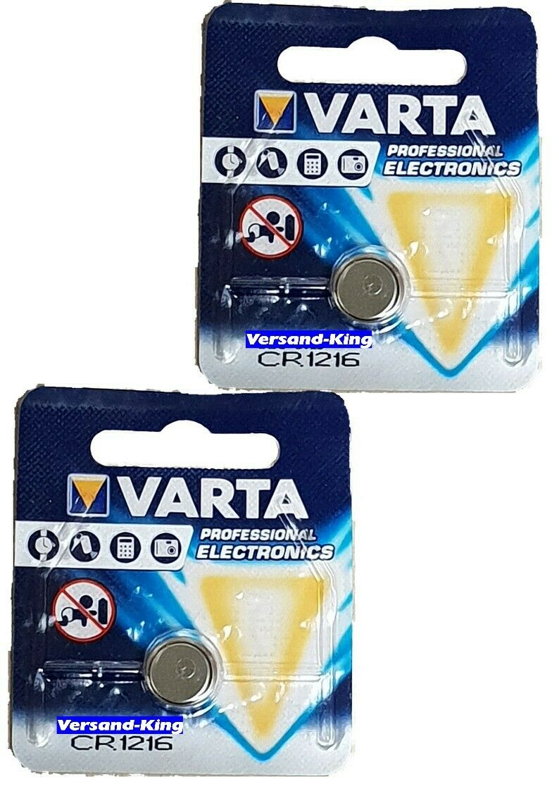 2 x VARTA CR1216 Lithium 3 Volt Knopfzelle 3V CR 1216
