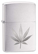 Zippo  Leaf Design Engraved, Chrome Brushed  Benzin Sturm-Feuerzeug, nachfüllbar, in hochwertiger Geschenkbox 29587 Normal Silber