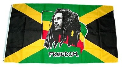 Flaggenking Bob Marley Fahne, Mehrfarbig, 150 x 90 cm