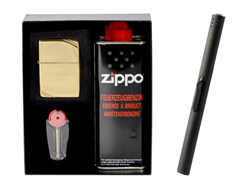 Zippo Vintage Brass high polished im Geschenkset inkl. Stabfeuerzeug
