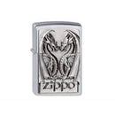 Zippo Feuerzeug 2002728 Twins Dragon Heart Benzinfeuerzeug, Messing, Brushed Chrome, 1 x 3,5 x 5,5 cm