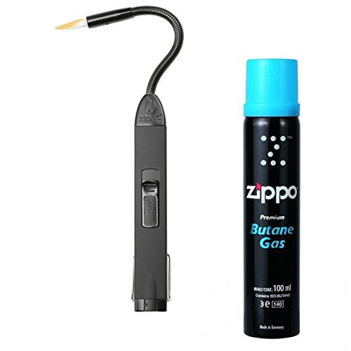 Zippo Gas Feuerzeug Stab MPL Flex Neck Black schwarz Kerze Ofen etc. - inkl. 1 x Gratis Original Gas 100 ml - 60003112