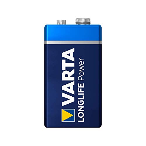 VARTA Longlife Power 9V Block 6LR61 Batterie (1er Pack) Alkaline E-Block Batterien - ideal für Feuermelder Rauchmelder Stimmgerät