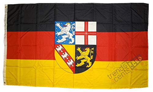 MM Saarland Flagge/Fahne, 150 x 90 cm, wetterfest, mehrfarbig, 16201