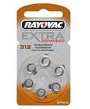 4 x Rayovac Type 312 Hearing Aid Batteries (6 Pack) + 1 Pack FREE!