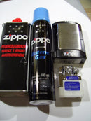 Zippo Feuerzeug Chrome brushed + Benzin + Gaseinsatz + Gas